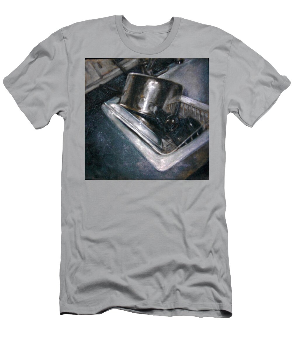 Sink T-Shirt featuring the painting Domestication #1 by Janet Zoya