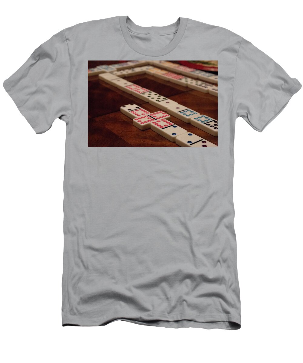 Domino T-Shirt featuring the photograph Domino Fun by Laura Smith