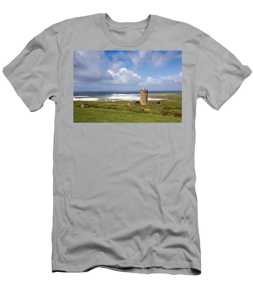Estock T-Shirt featuring the digital art Doonagore Castle, Clare, Ireland by Douglas Pearson