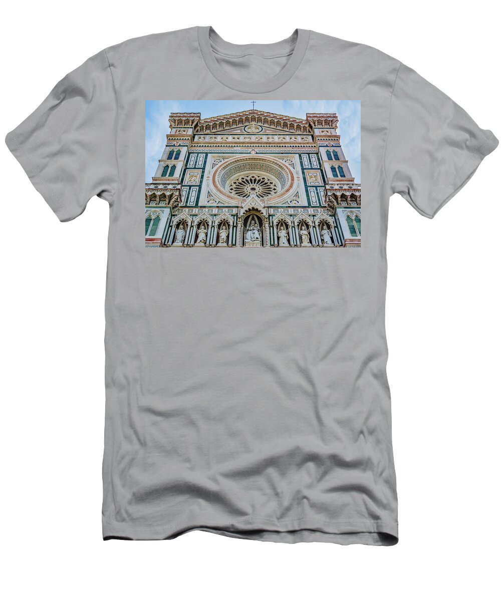 Duomo T-Shirt featuring the photograph Duomo Facade, Florence by Marcy Wielfaert