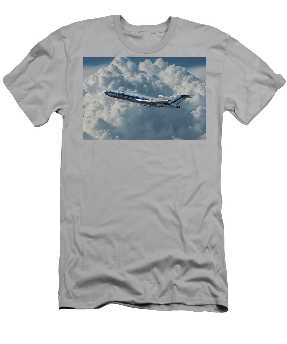Eastern Airlines T-Shirt featuring the photograph Eastern Airlines 727 with Billowing Clouds by Erik Simonsen
