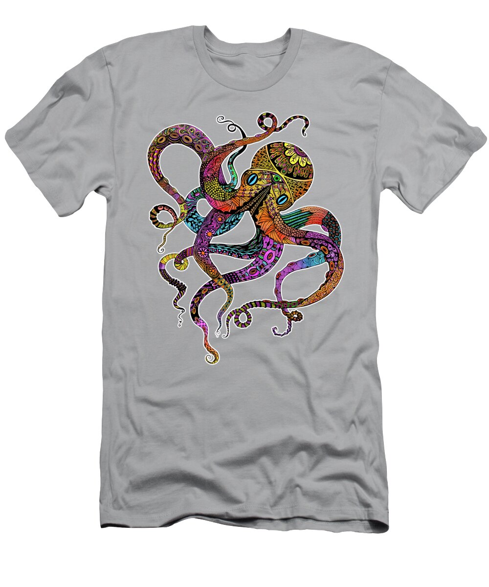 Octopus T-Shirt featuring the digital art Electric Octopus by Tammy Wetzel