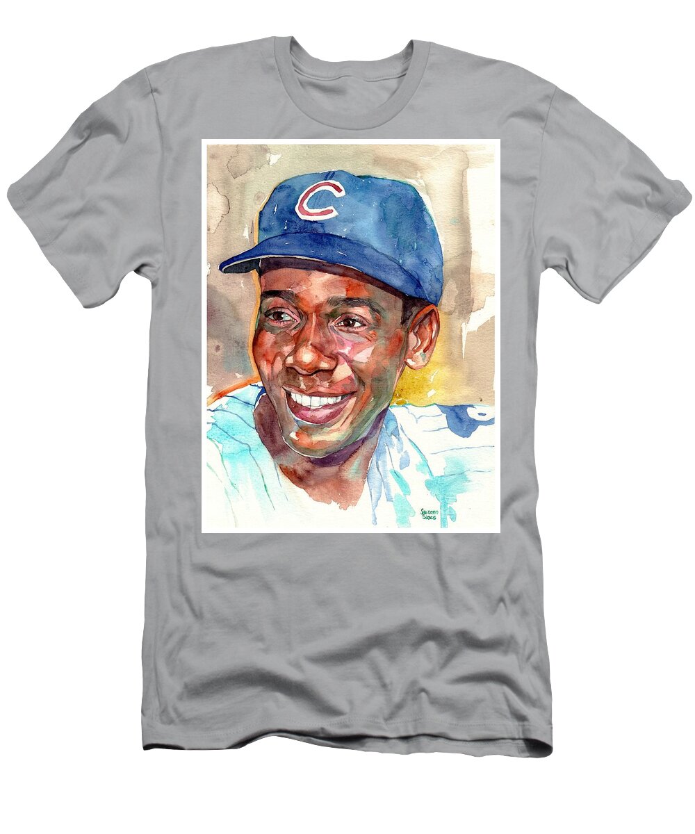 Ernie Banks Portrait T-Shirt by Suzann Sines - Fine Art America
