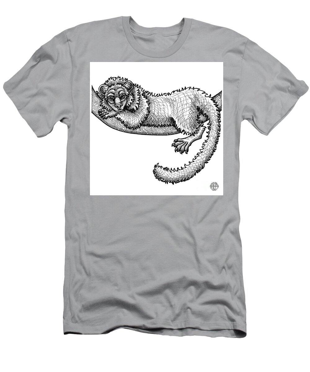 Animal Portrait T-Shirt featuring the drawing Fisher by Amy E Fraser