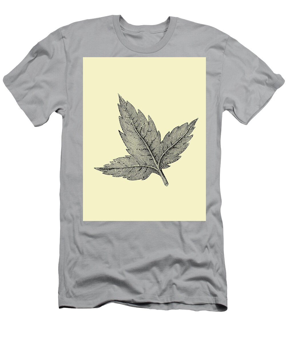 Leaf T-Shirt featuring the mixed media Floating Leaf by Naxart Studio