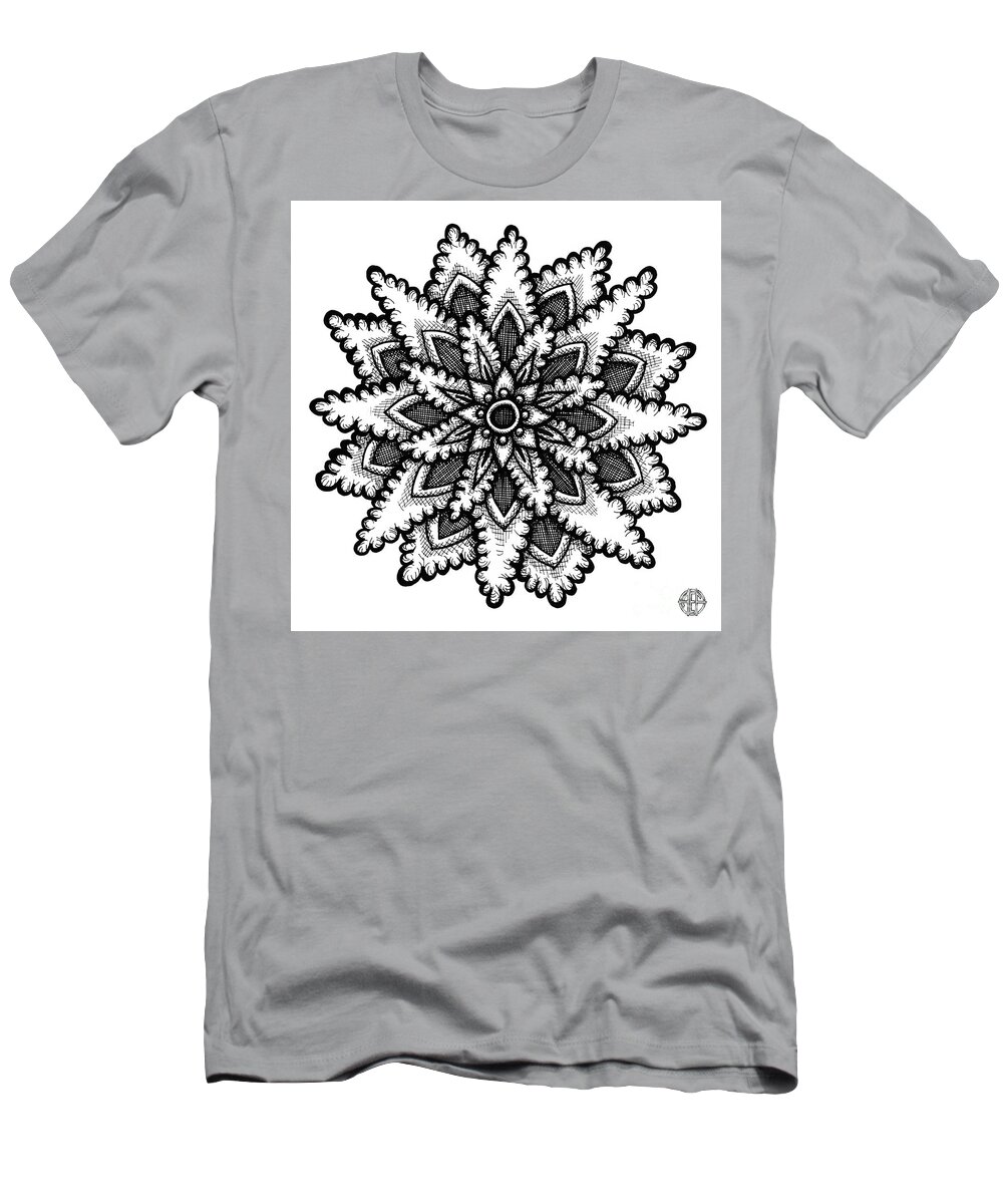 Flower T-Shirt featuring the drawing Floral Icon 17 by Amy E Fraser