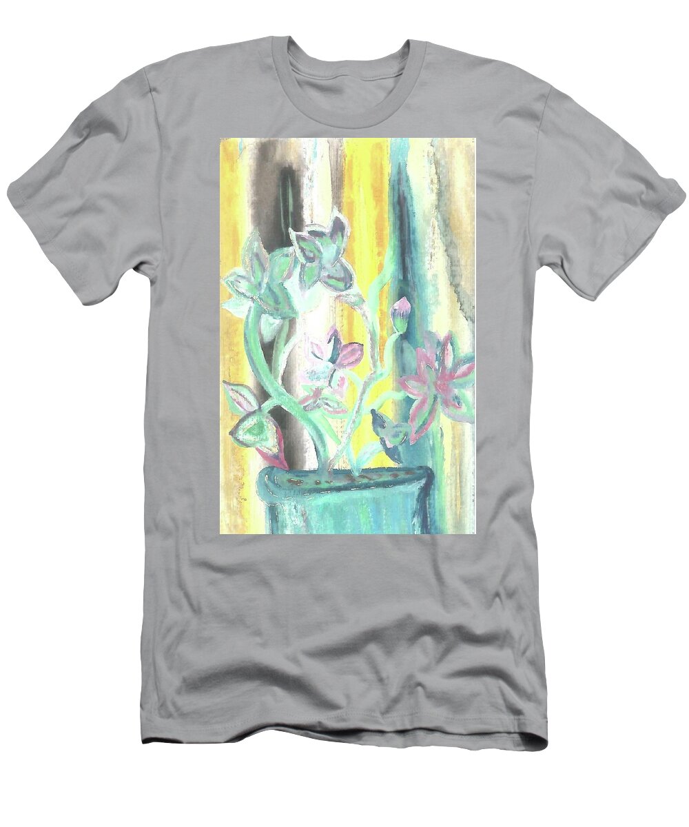 Abstract T-Shirt featuring the mixed media Flower Follies by Megan Ford-Miller