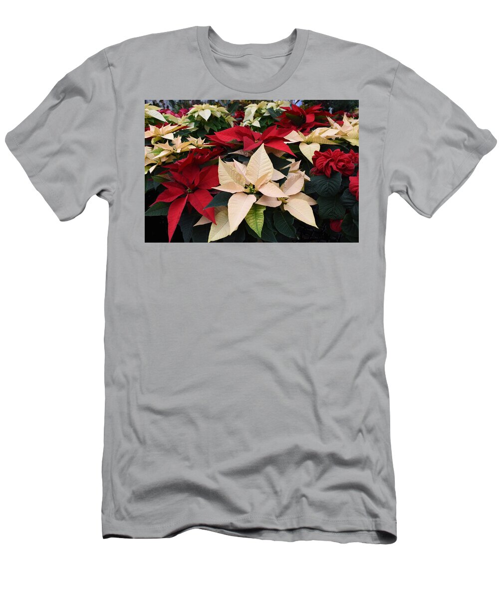 Poinsettia T-Shirt featuring the photograph Flowers 930 by Joyce StJames