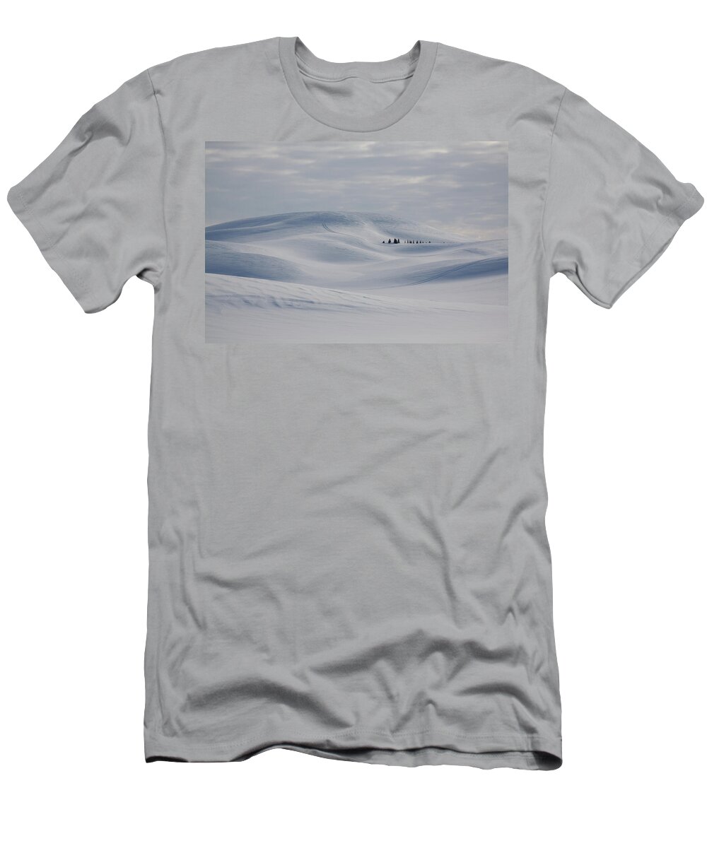 Frozen Hills T-Shirt featuring the photograph Frozen winter hills by Tatiana Travelways