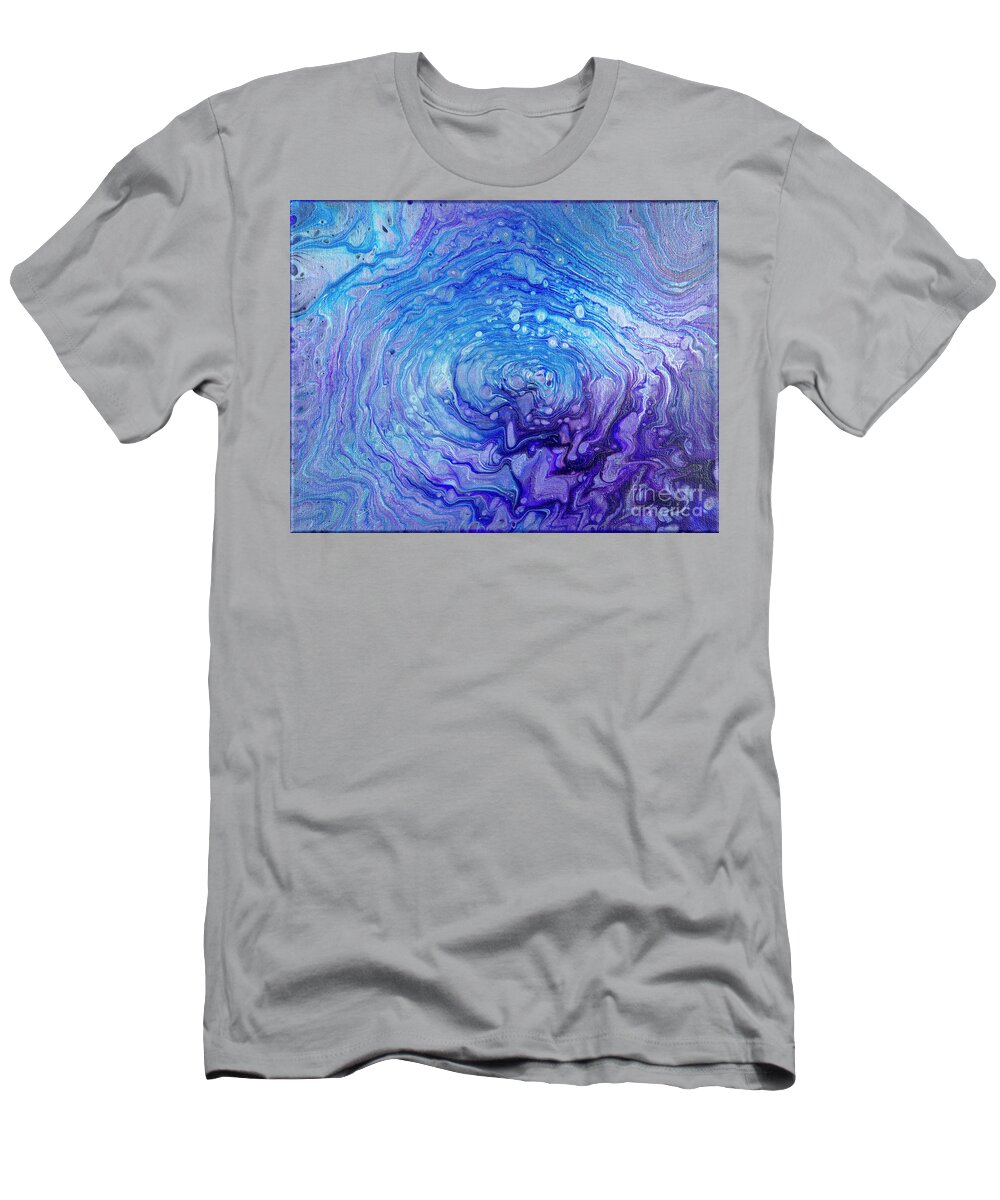 Poured Acrylics T-Shirt featuring the painting Galactic Center by Lucy Arnold