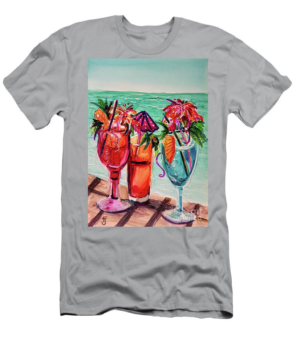 Alcohol Ink T-Shirt featuring the mixed media Gal's Afternoon Out by Francine Dufour Jones