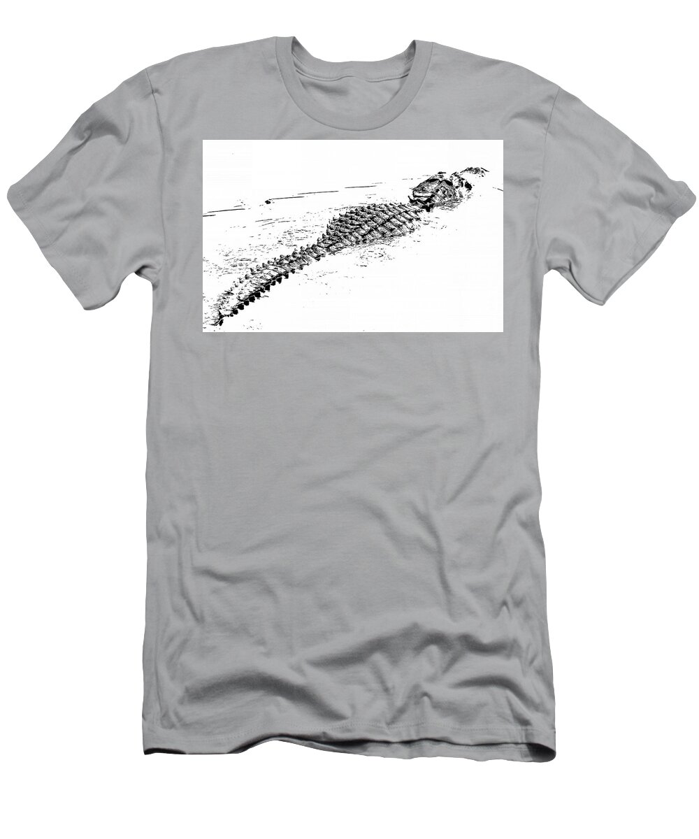 Alligator T-Shirt featuring the photograph Gator Crossing by Michael Allard