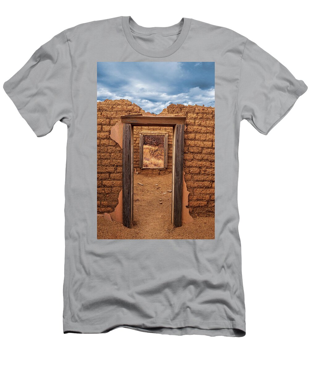 Ruby T-Shirt featuring the photograph Ghost Town Doorway Ruby Arizona by Gene Martin by David Smith