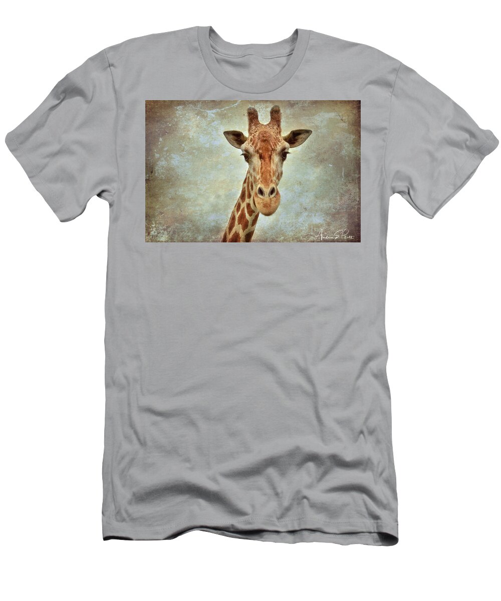 Giraffe T-Shirt featuring the photograph Giraffe by Andrea Platt