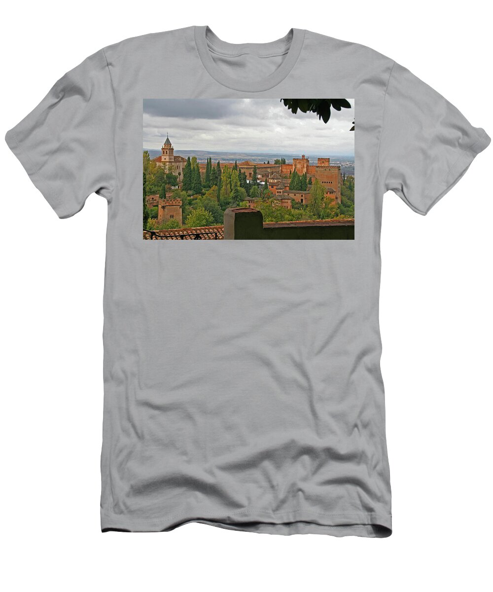 Granada T-Shirt featuring the photograph Granada, Spain - Alhambra by Richard Krebs
