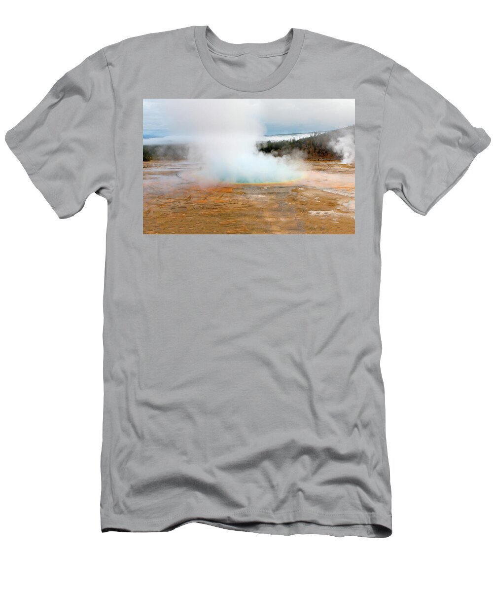 Yellowstone T-Shirt featuring the photograph Grand Prismatic by Ronnie And Frances Howard