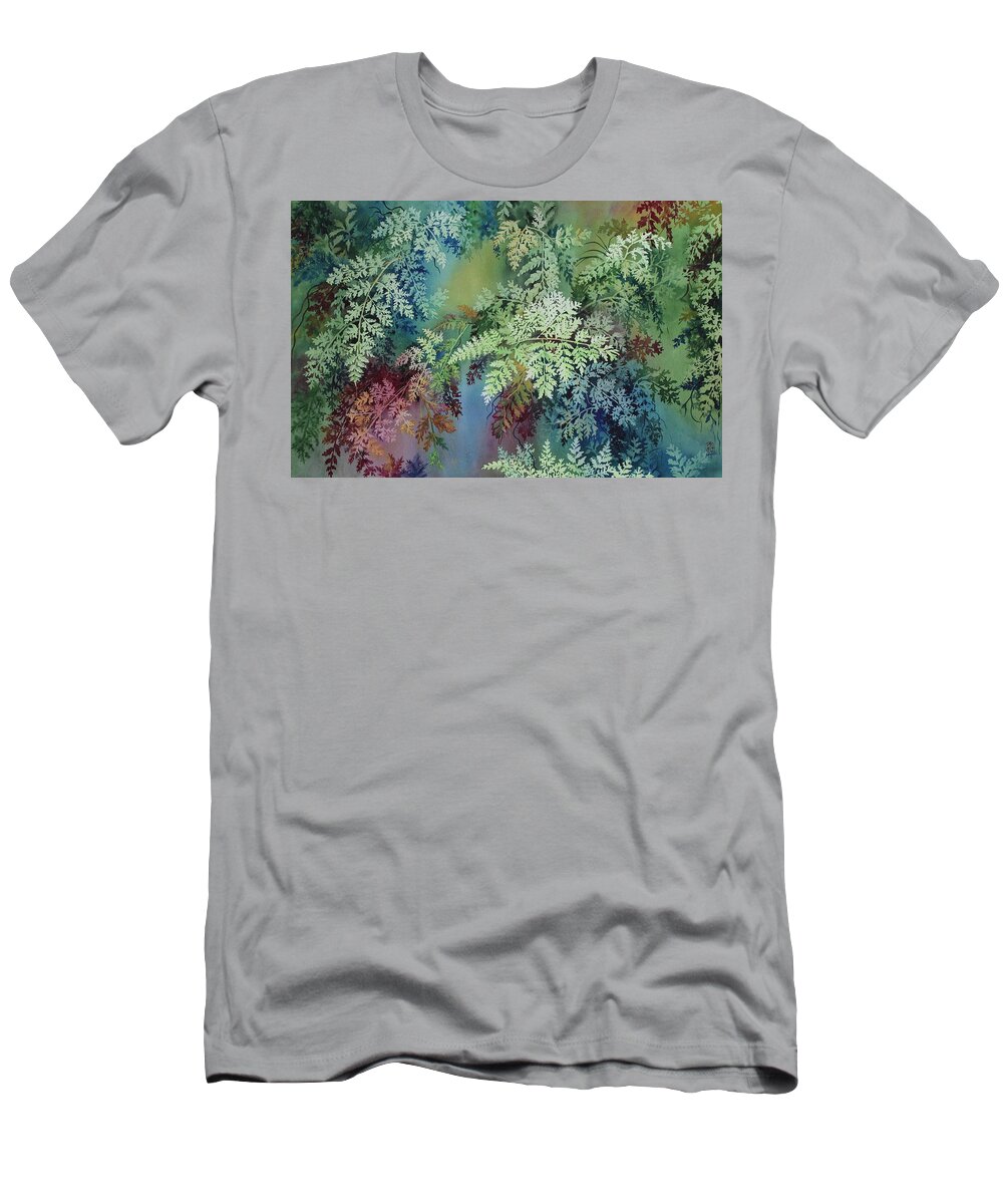 Rainforest T-Shirt featuring the painting Veils of Palapalai by Kelly Miyuki Kimura
