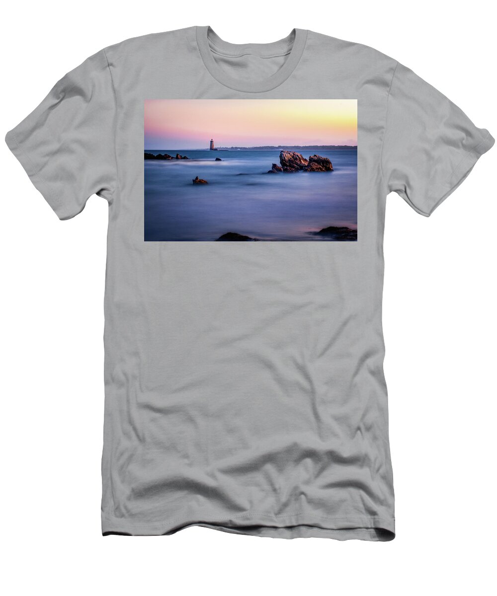 Blue Hour T-Shirt featuring the photograph Harbor Light by Jeff Sinon