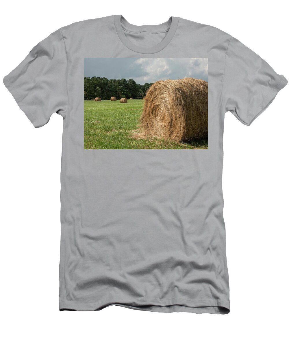 Hay Bales T-Shirt featuring the photograph Hay Bales by Minnie Gallman