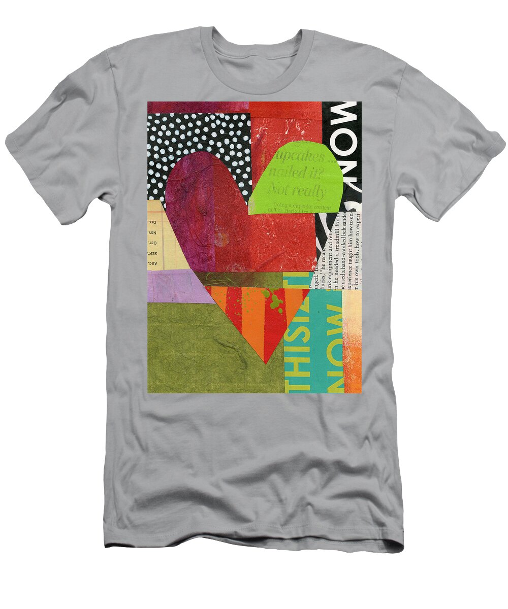 Abstract Art T-Shirt featuring the painting Heart #49 by Jane Davies