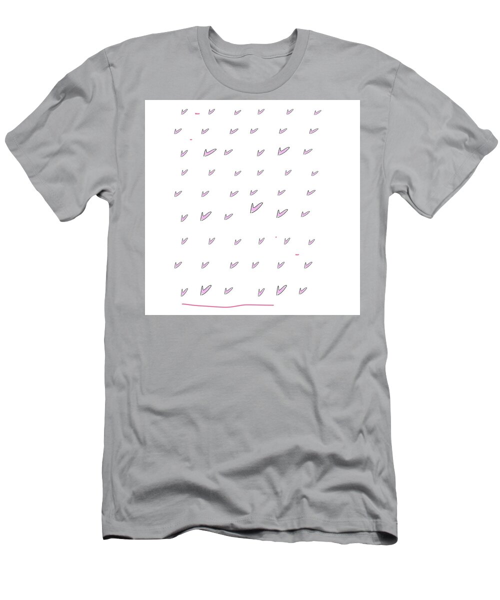 Whimsical T-Shirt featuring the drawing Hearts Patter by Ashley Rice
