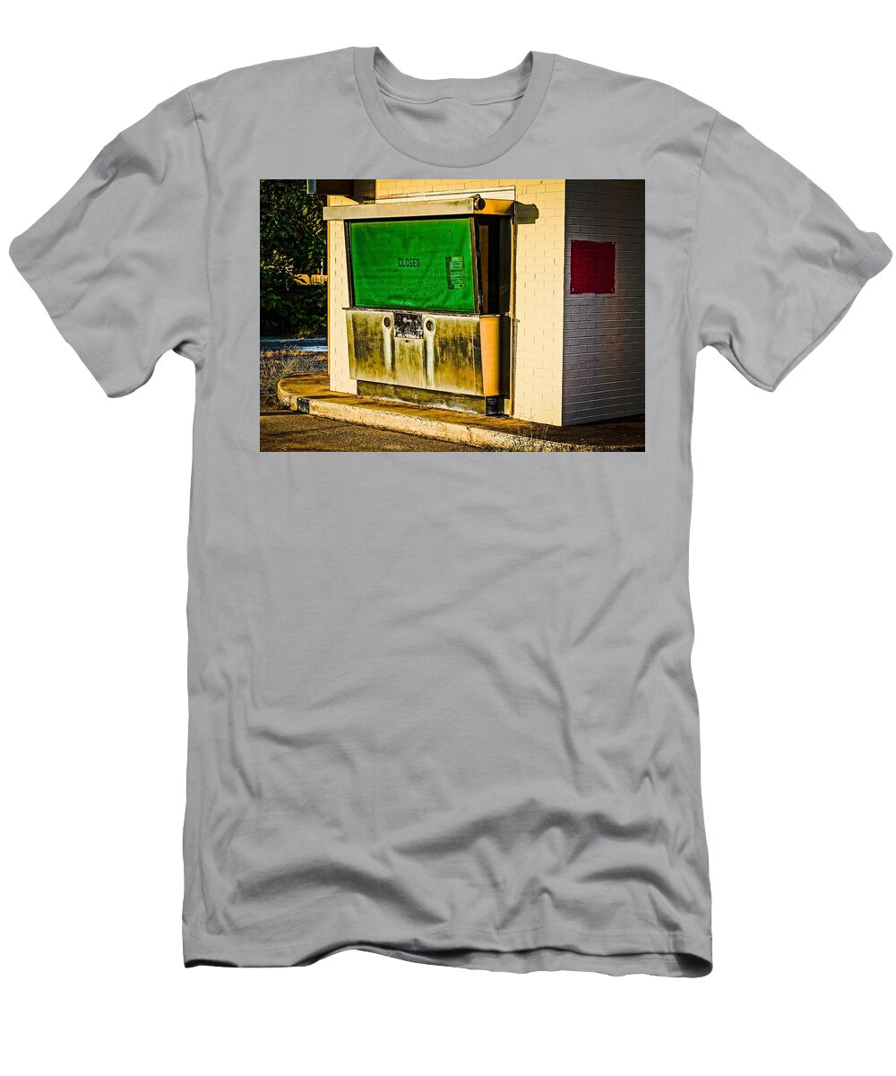  T-Shirt featuring the photograph I No Longer Bank Here by Rodney Lee Williams