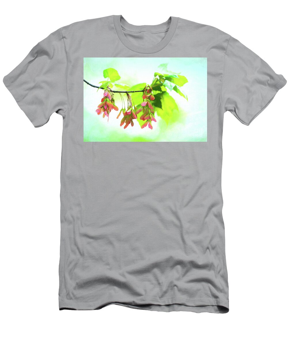 Maple T-Shirt featuring the photograph Impressionistic Maple Seeds and Foliage by Anita Pollak