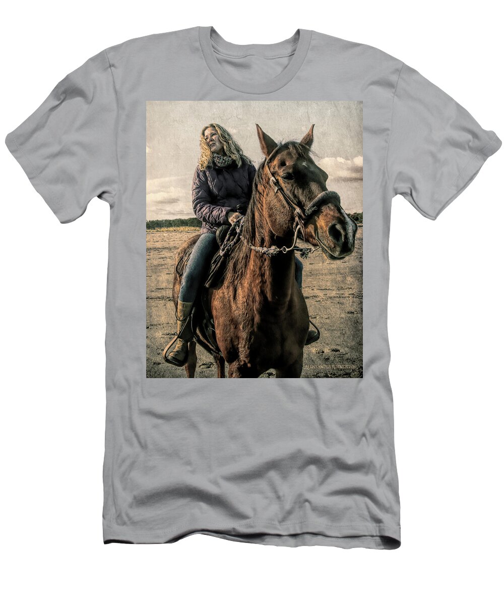 Horse Rider T-Shirt featuring the photograph In the saddle by Aleksander Rotner