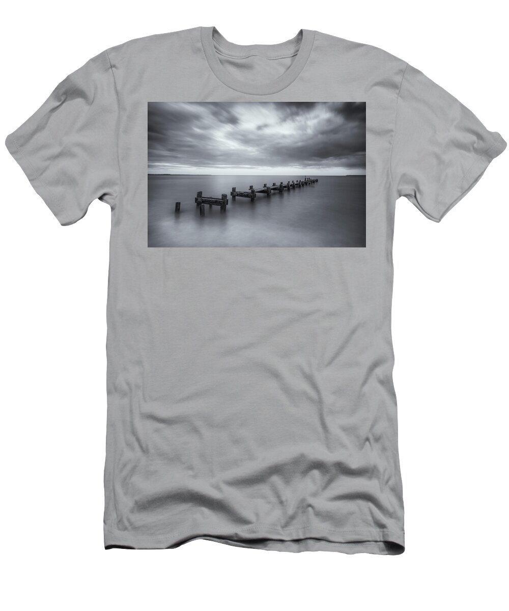 Pier T-Shirt featuring the photograph Into the Sea by Rob Davies