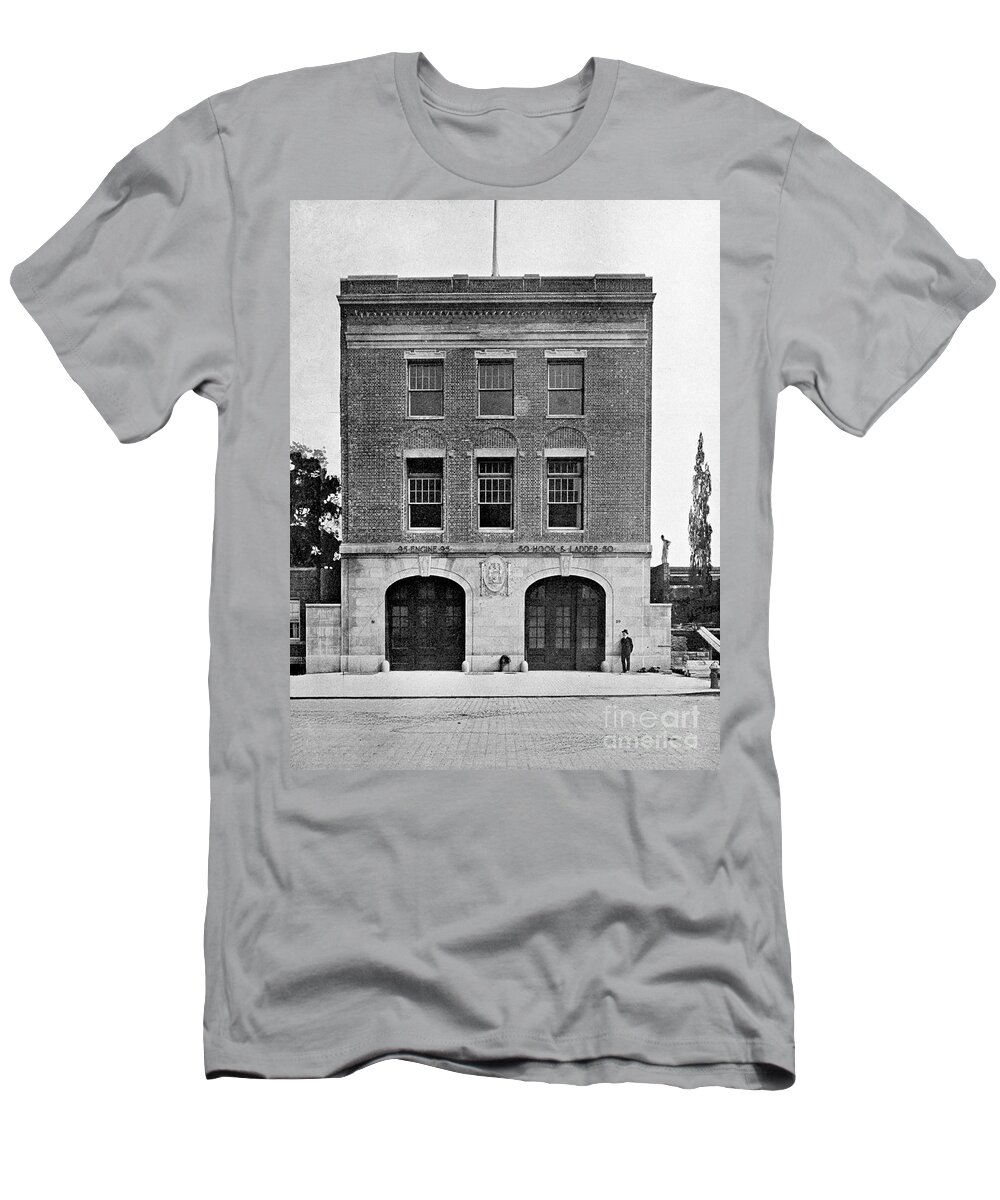 Inwood T-Shirt featuring the photograph Inwood Firehouse 1918 by Cole Thompson