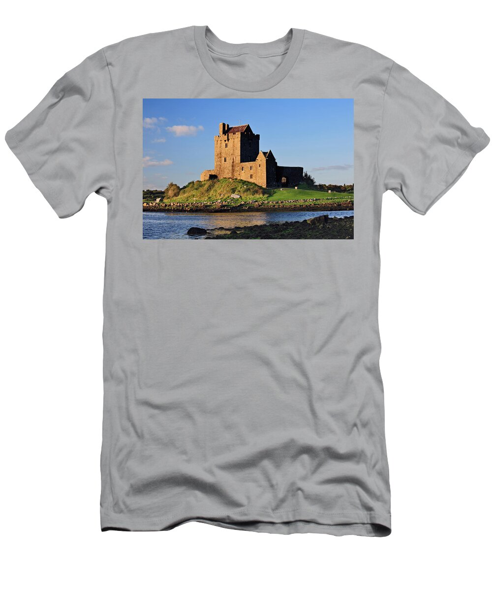 Estock T-Shirt featuring the digital art Ireland, Galway, Kinvara, Dunguaire Castle, One Of The Country's Best Preserved, Is Beautifully Located On The Shores Of Kinvara Bay, Near The Same-named Village by Alessandra Albanese