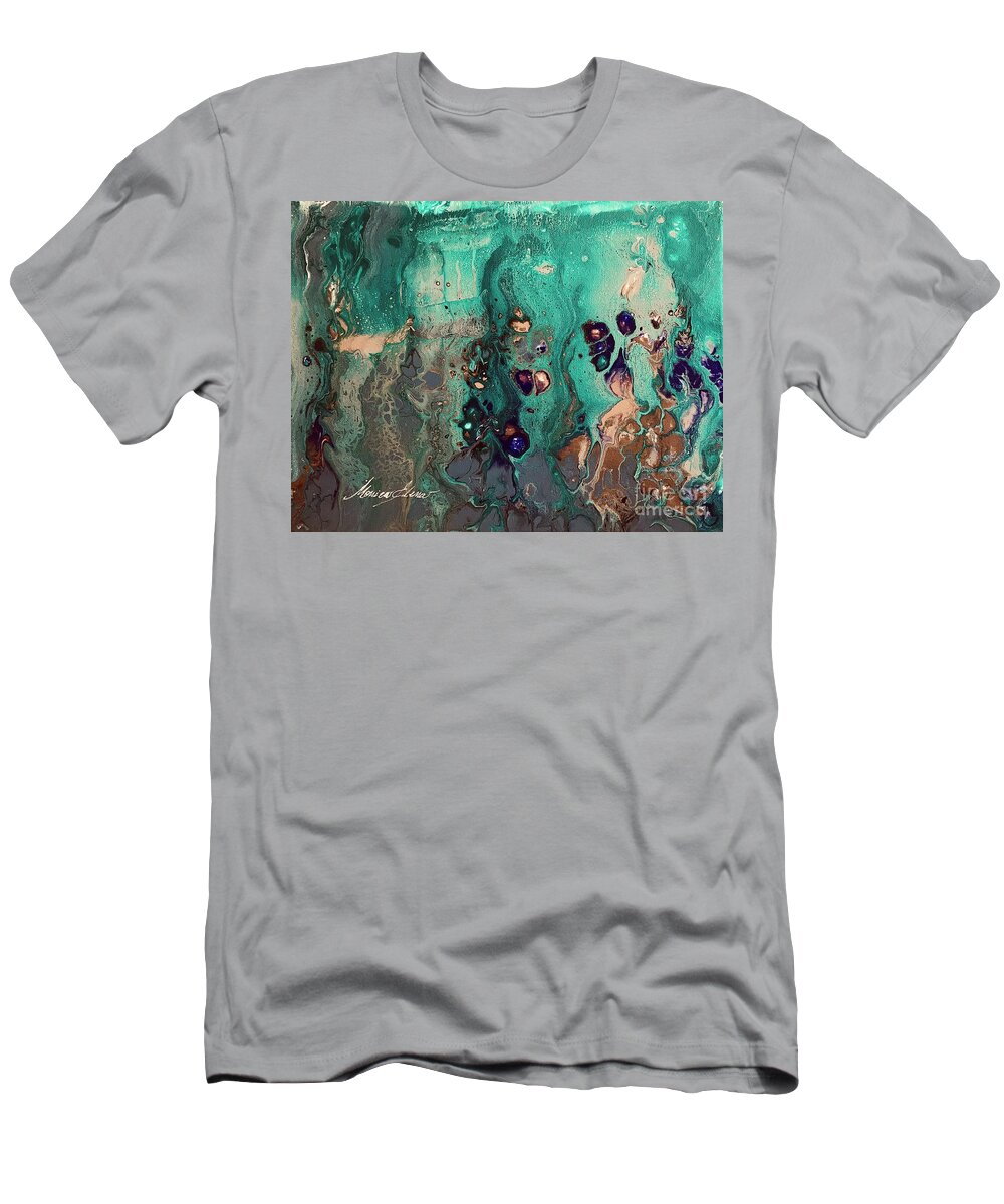 Ocean T-Shirt featuring the painting Keep bubbling by Monica Elena
