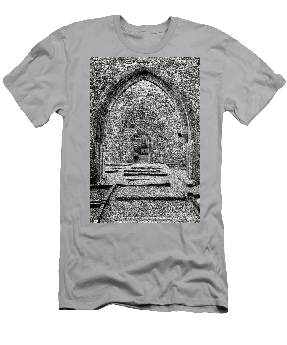 Gothic T-Shirt featuring the photograph Kilmacduagh Monastery Archway by Olivier Le Queinec