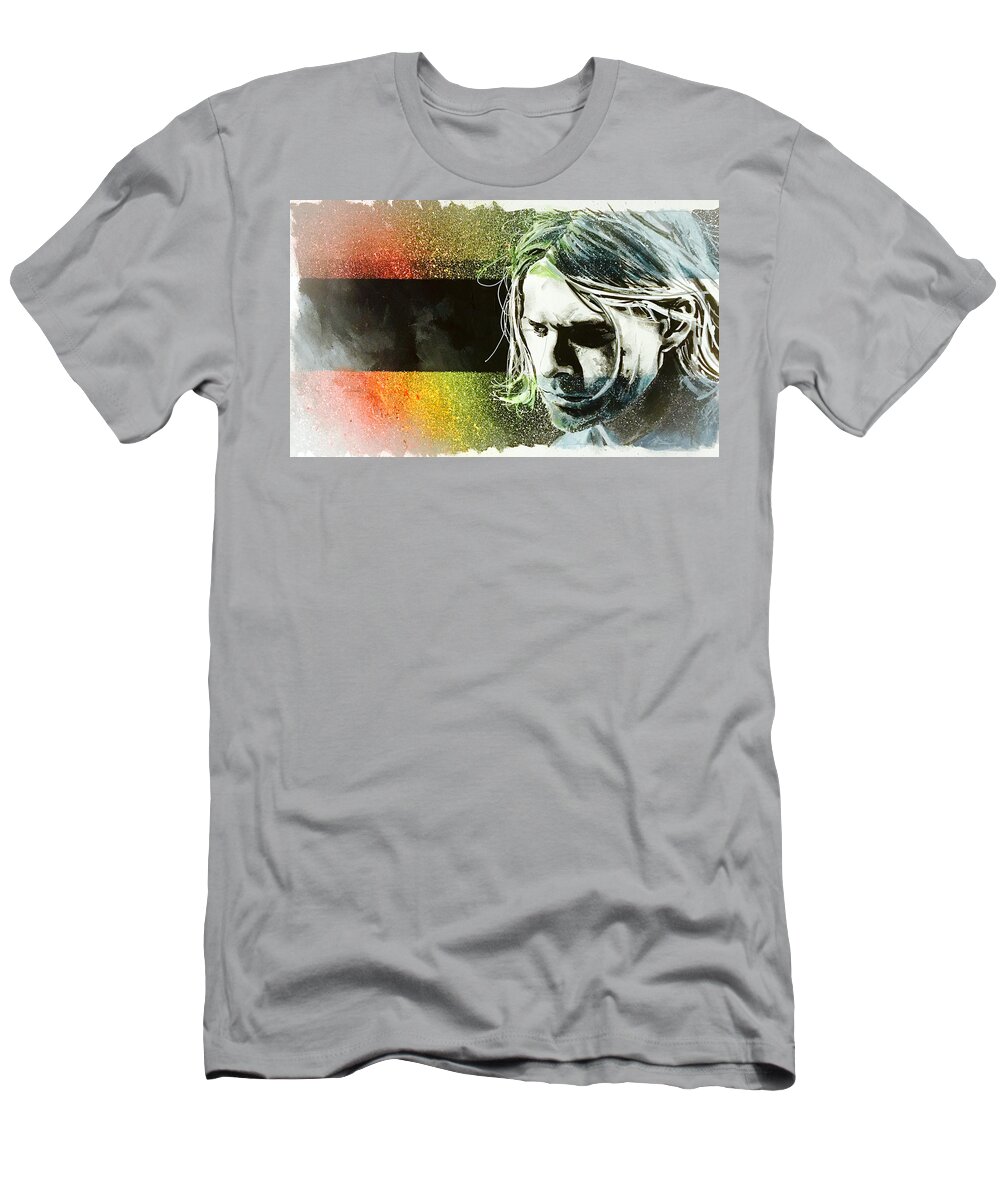 Kurt Cobain T-Shirt featuring the painting Kurt Cobain by Joel Tesch