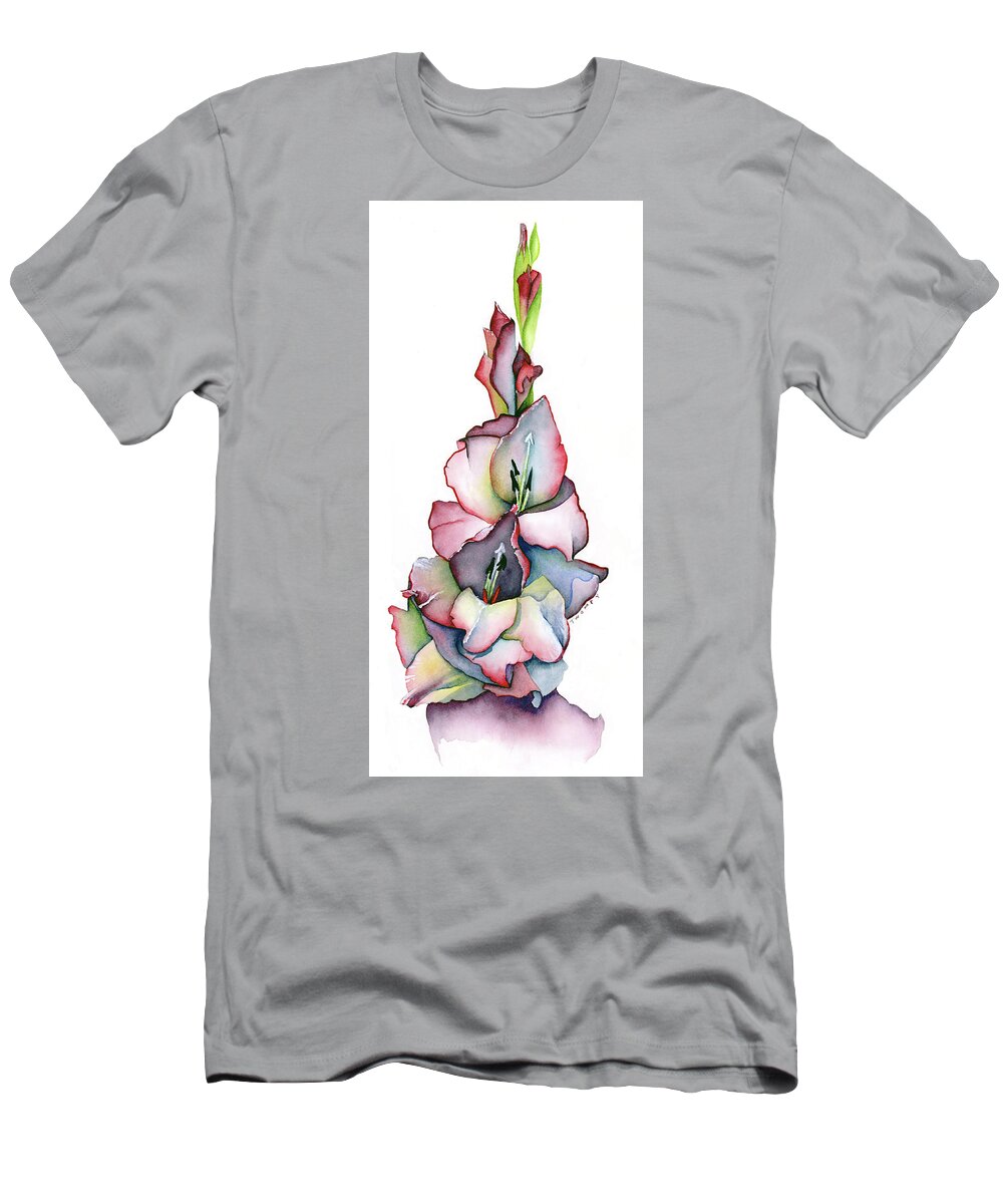 Watercolor T-Shirt featuring the painting Last Glad of the Season by Catherine Twomey