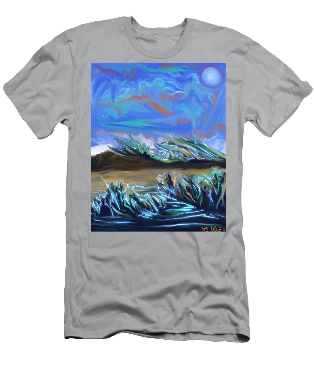 Landscape T-Shirt featuring the digital art Last Light by Angela Weddle