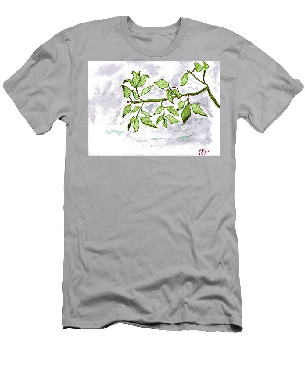 Leaves T-Shirt featuring the painting Leaves by Branwen Drew