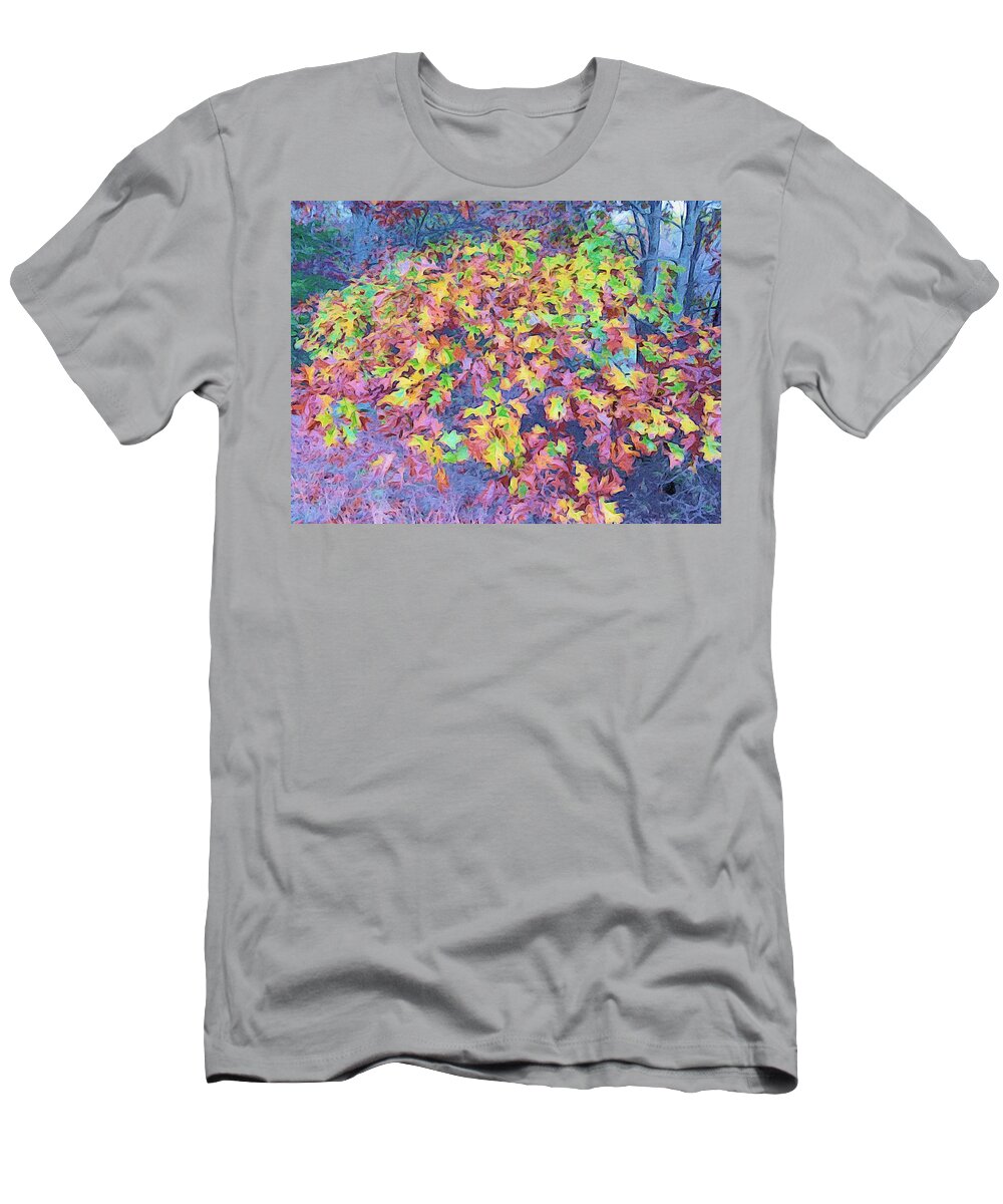 Photoshop T-Shirt featuring the digital art Leaves in Bumblebee Forest by Steve Glines