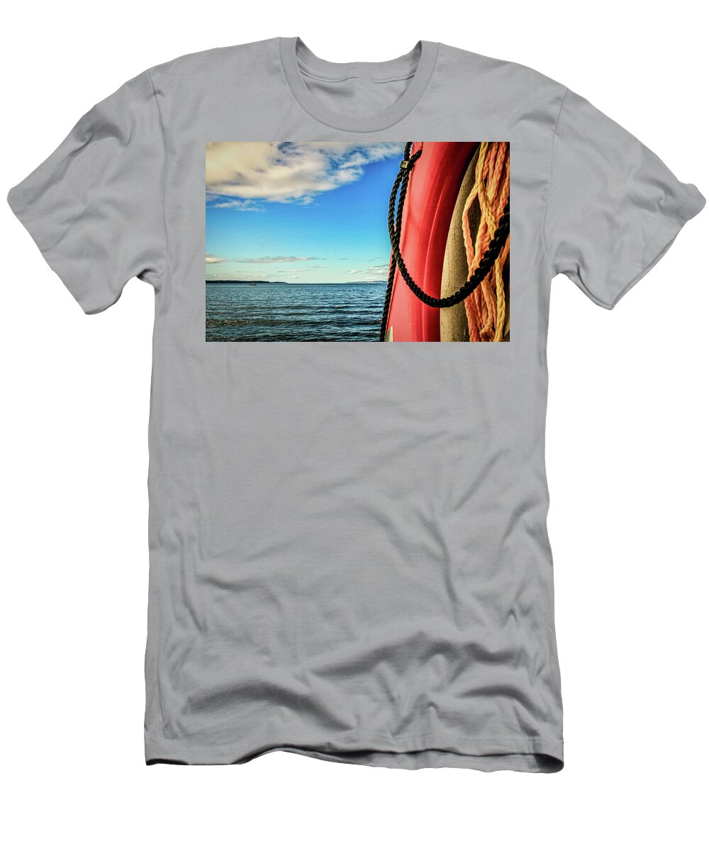 Sea T-Shirt featuring the photograph Lifesaver and the Sea by Anamar Pictures