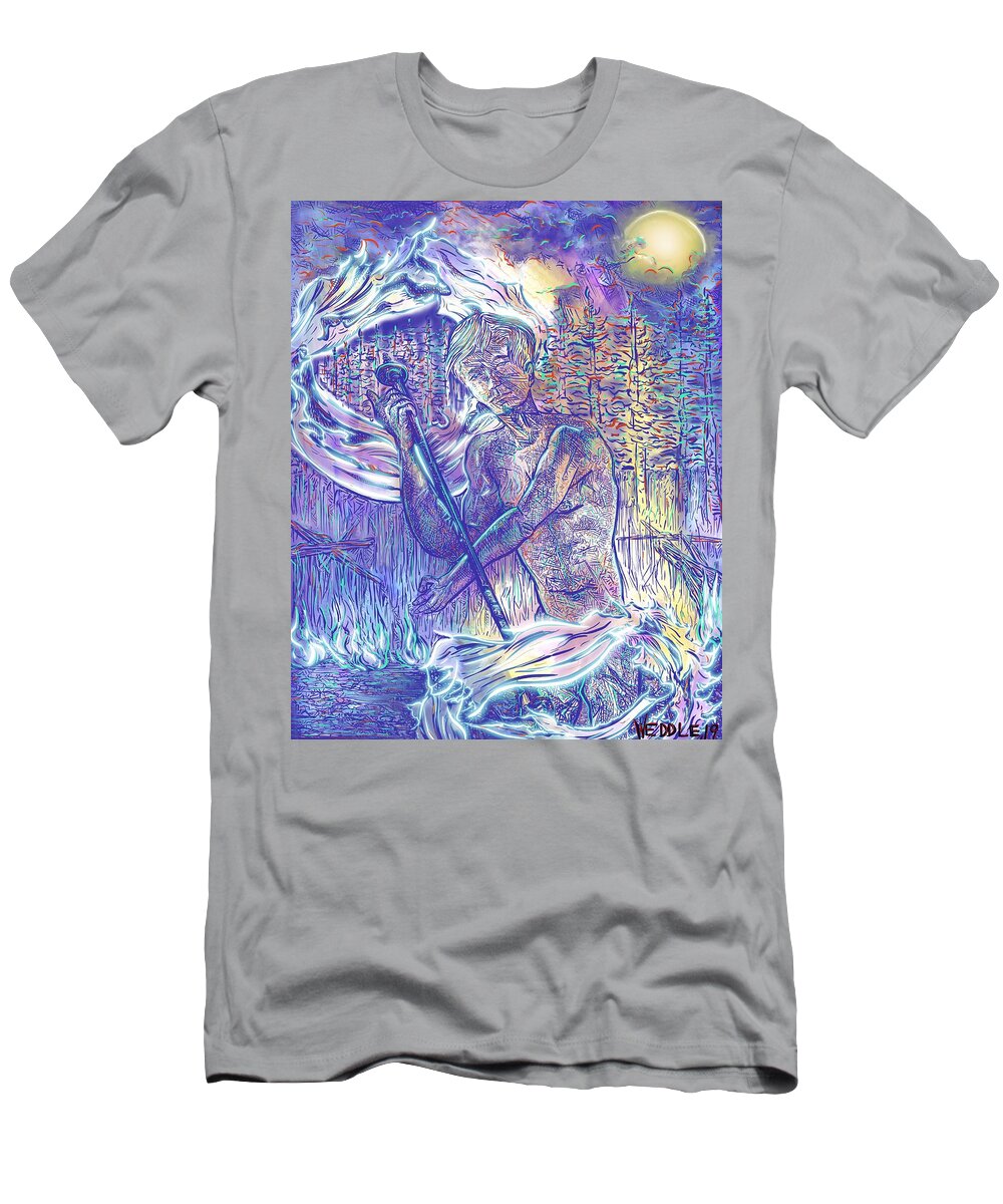 Lightworker T-Shirt featuring the digital art Lightworker by Angela Weddle