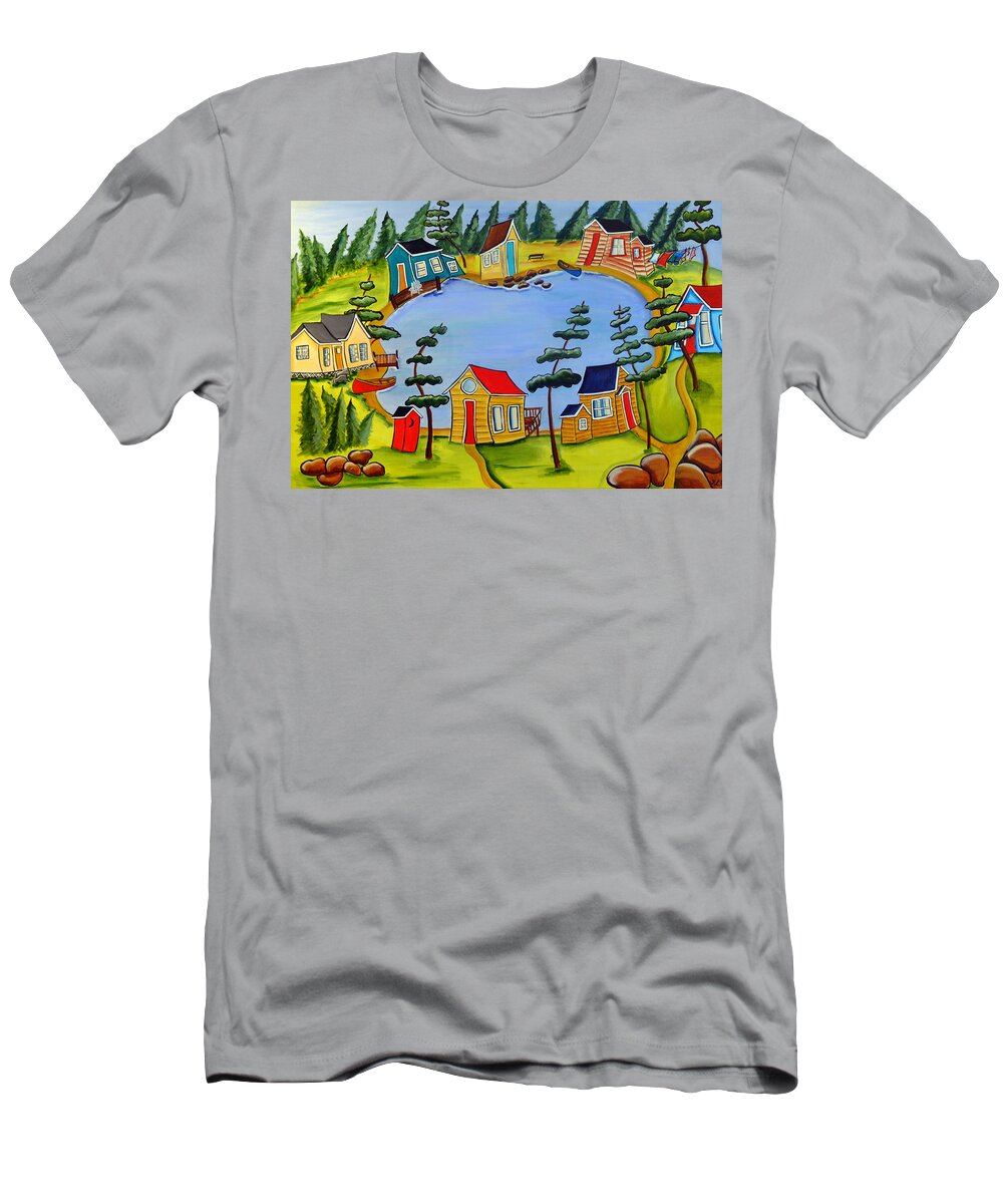Abstract T-Shirt featuring the painting Little Lake by Heather Lovat-Fraser