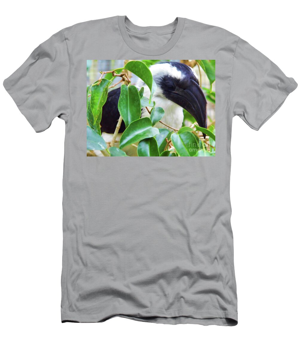 Hornbill T-Shirt featuring the photograph Long Eyelashes On A Hornbill by D Hackett