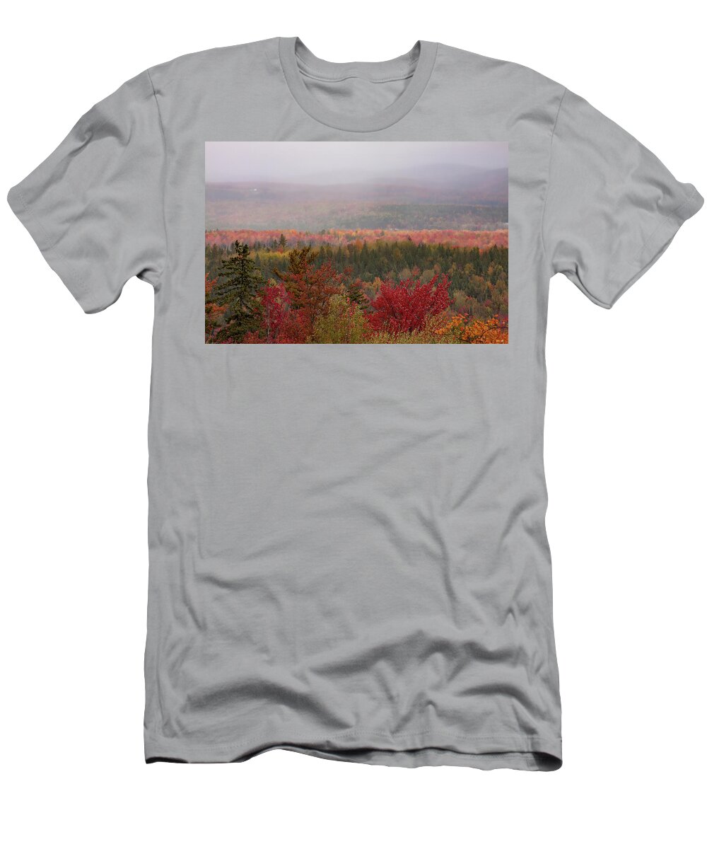 Milan Fire Tower T-Shirt featuring the photograph Looking across Autumn Hills by Jeff Folger