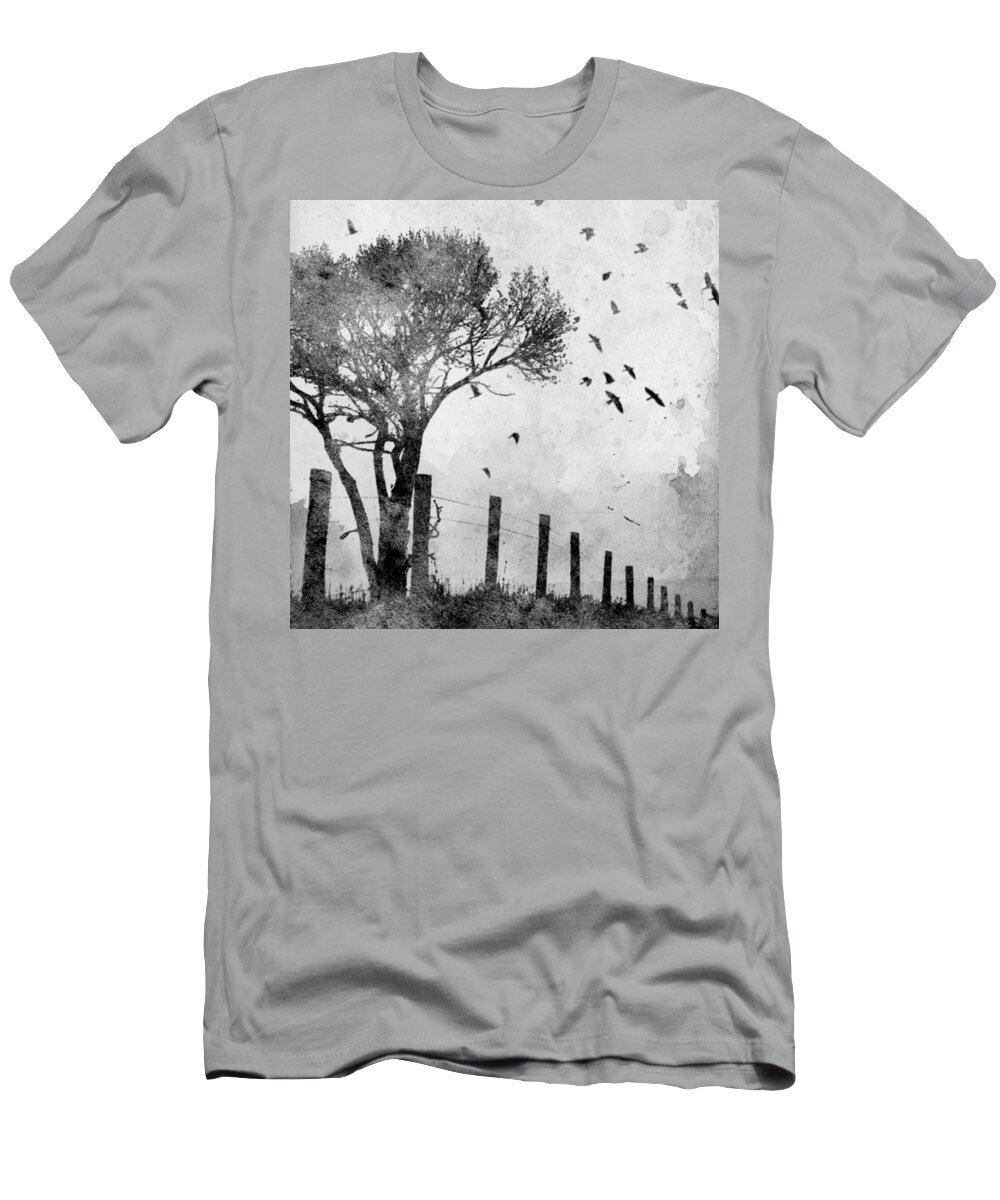 Silhouette T-Shirt featuring the painting Looks Like Rain I by Nikita Coulombe