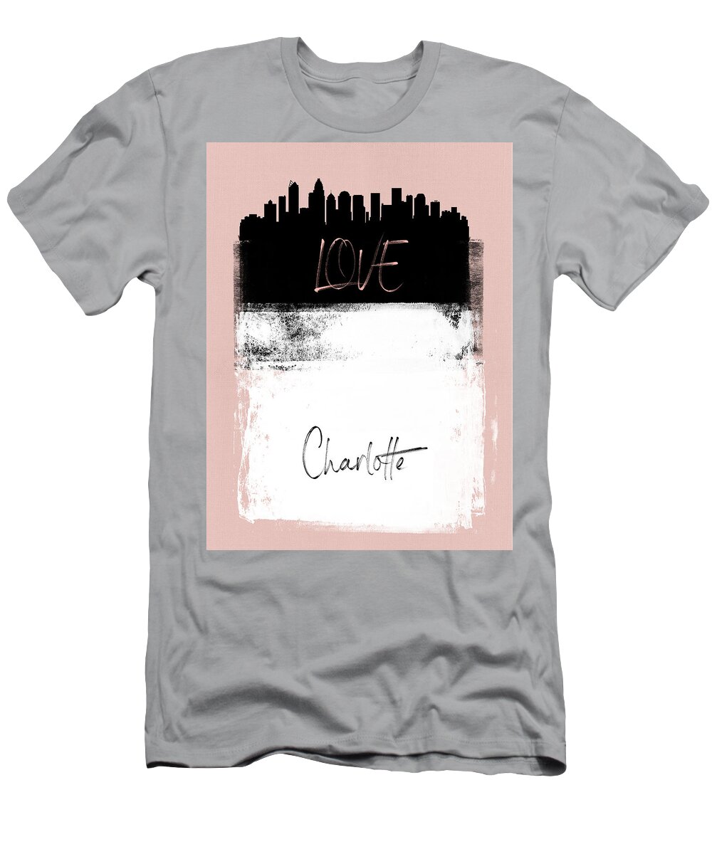 Charlotte T-Shirt featuring the mixed media Love Charlotte by Naxart Studio
