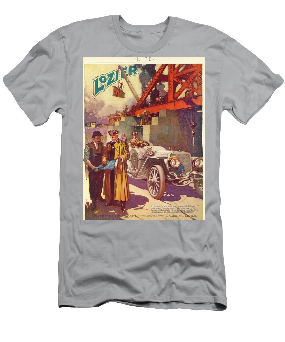 Automobile T-Shirt featuring the mixed media Lozier Advertisement by Unknown