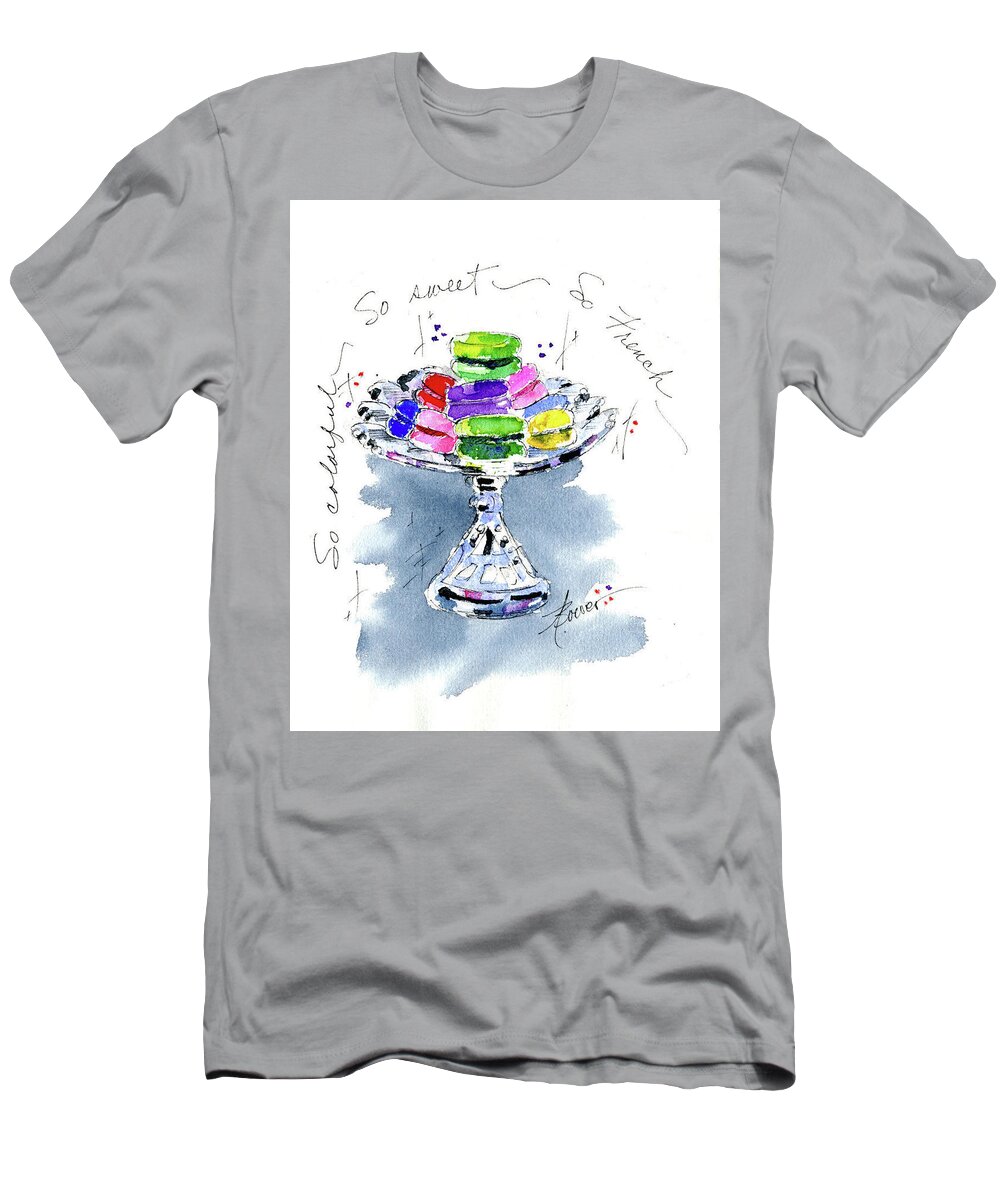 Cookies T-Shirt featuring the painting Macarons on Crystal by Adele Bower