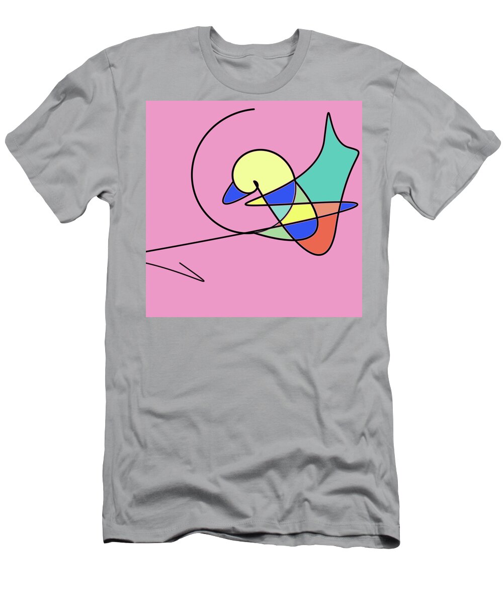 Birds T-Shirt featuring the painting Magic Duck by Bob Orsillo