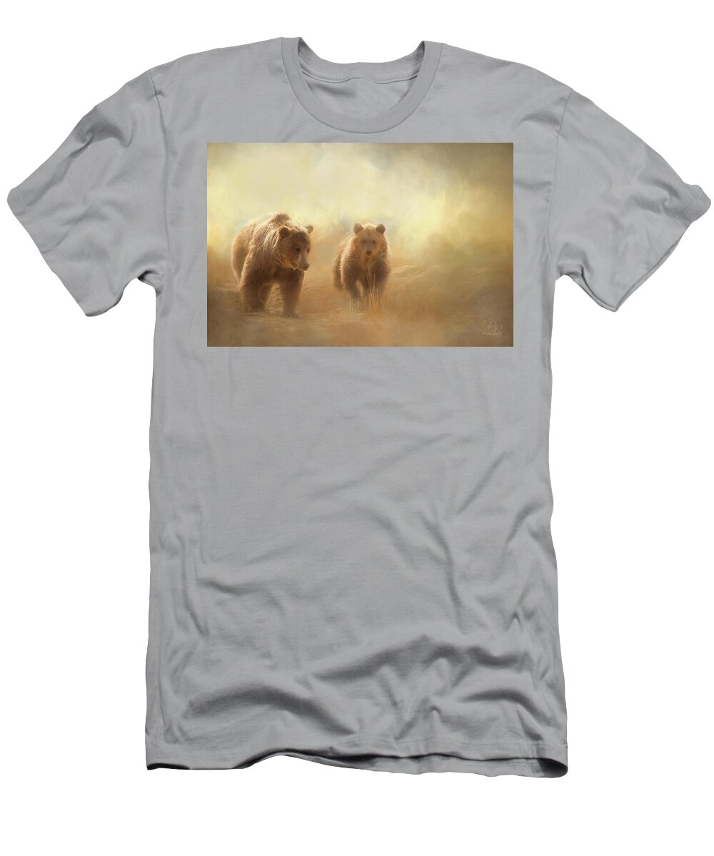 Bear T-Shirt featuring the photograph Mama bear, Baby bear by Debra Boucher