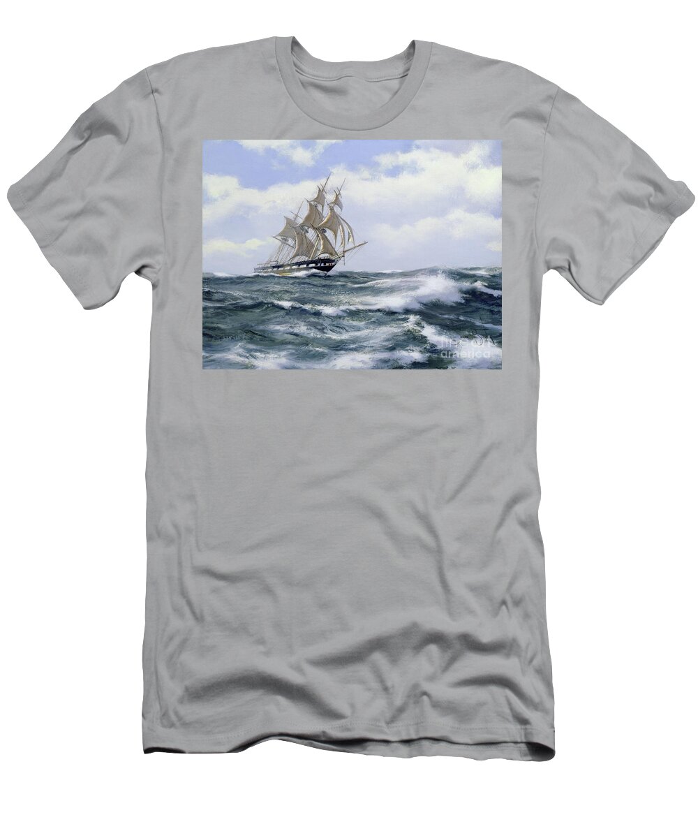 Sailing T-Shirt featuring the painting Marco Polo The Fastest Ship In The World by James Brereton
